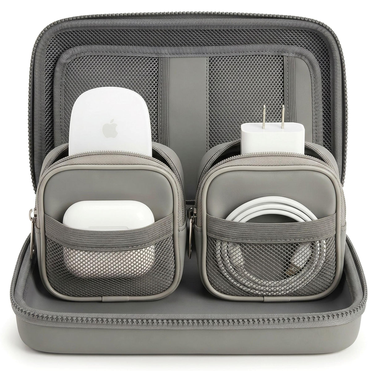 Mid-Size Tech Organizer with Removable Pouches – Hard Shell Travel Case for Cables, Chargers & Accessories | Electronics Organizer for Travel