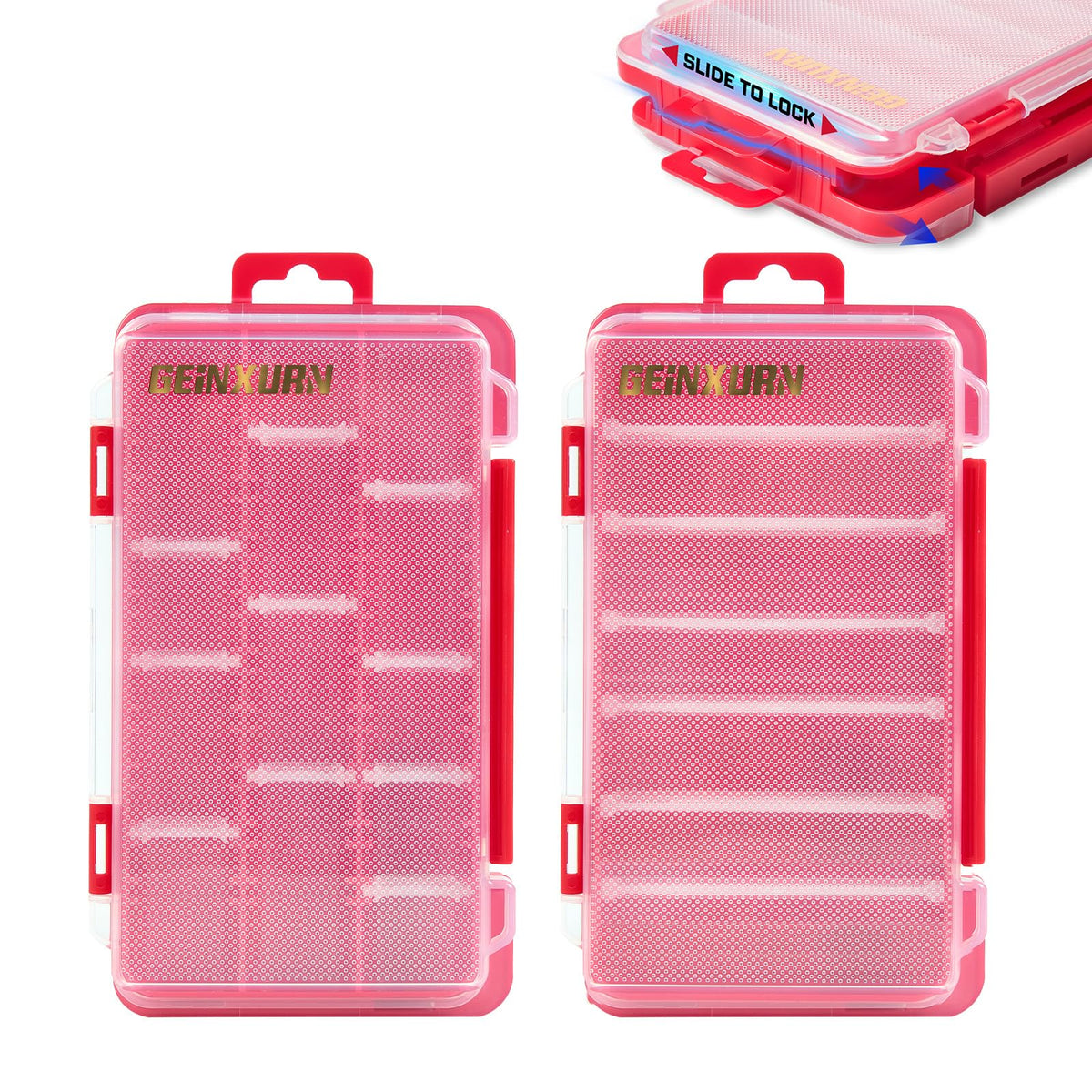 Geinxurn Small Parts Organizer, 4Pcs Plastic Transparent Portable Tools Boxes with Dividers for Small Accessories Storage Cases